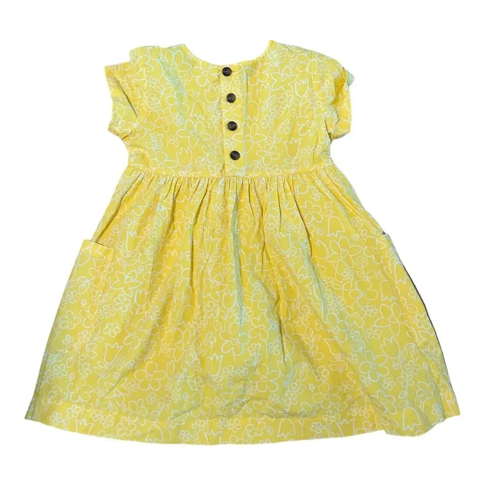 HANNA ANDERSSon Short Sleeve Cotton 6 7 Girls Children’s Dress Yellow Polka Dot